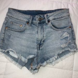 size 2 high waisted jean shorts from H&M